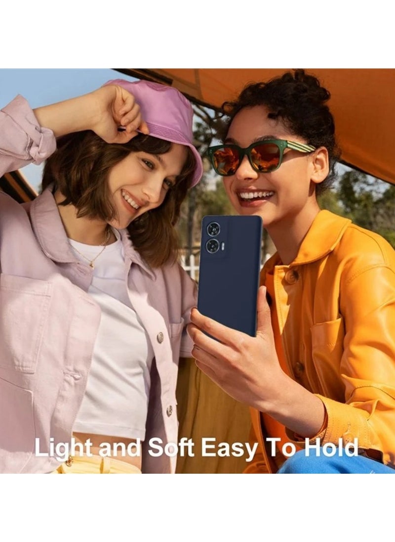 ICARLUS - Phone Case for Motorola Edge 50 Fusion Case Silicone with Soft Microfiber Lining Slim Cover Blue - Image 1