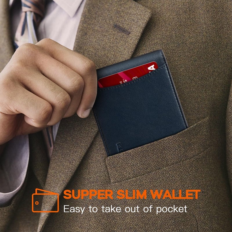 RUNBOX Slim Money Clip Wallets for Men RFID Blocking 11 Card Holder Minimalist Small Leather Bifold Men's Front Pocket Wallet Gift Box - Image 3