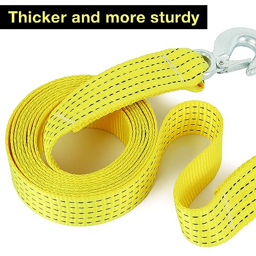 sumpluct 2 Pack Recovery Tow Strap with Hooks 2" x 20 ft Break Strengthened Towing Rope Kit 15000lb ATV Accessories Heavy Duty Recovery Ropes for Car UTV Auto Vehicle Securing Straps with Hook Polyester Belt - Image 3