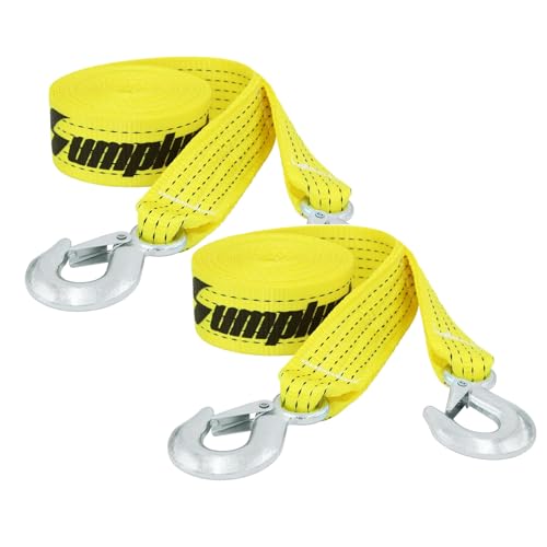 sumpluct 2 Pack Recovery Tow Strap with Hooks 2" x 20 ft Break Strengthened Towing Rope Kit 15000lb ATV Accessories Heavy Duty Recovery Ropes for Car UTV Auto Vehicle Securing Straps with Hook Polyester Belt - Image 1