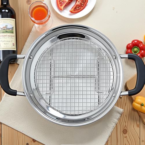 kowiofame 2 Pack Cooking Racks 10.5 inch Grids Steamer Baking Round Cooling Racks with Folding Feet Dehydrator Trays Stackable Barbecue Carbon Grates for Air Fryer - Image 5