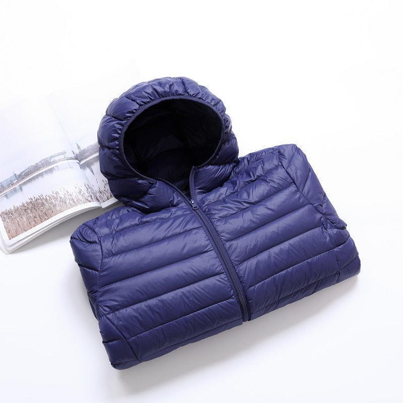 Down cotton-padded jacket mens autumn and winter light medium and old broken code brand short plus size free shipping Navy Blue Male Hooded [Processing]] 