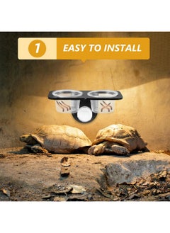 POPETPOP POPETPOP 3 Pcs Reptile Double Dish with Suction Cup, Gecko Feeding Bowl, Crested Gecko Food Dish, Lizard Feeding Ledge Bowls, Tortoise Water Dish, Reptile Food Bowl  - Image 2