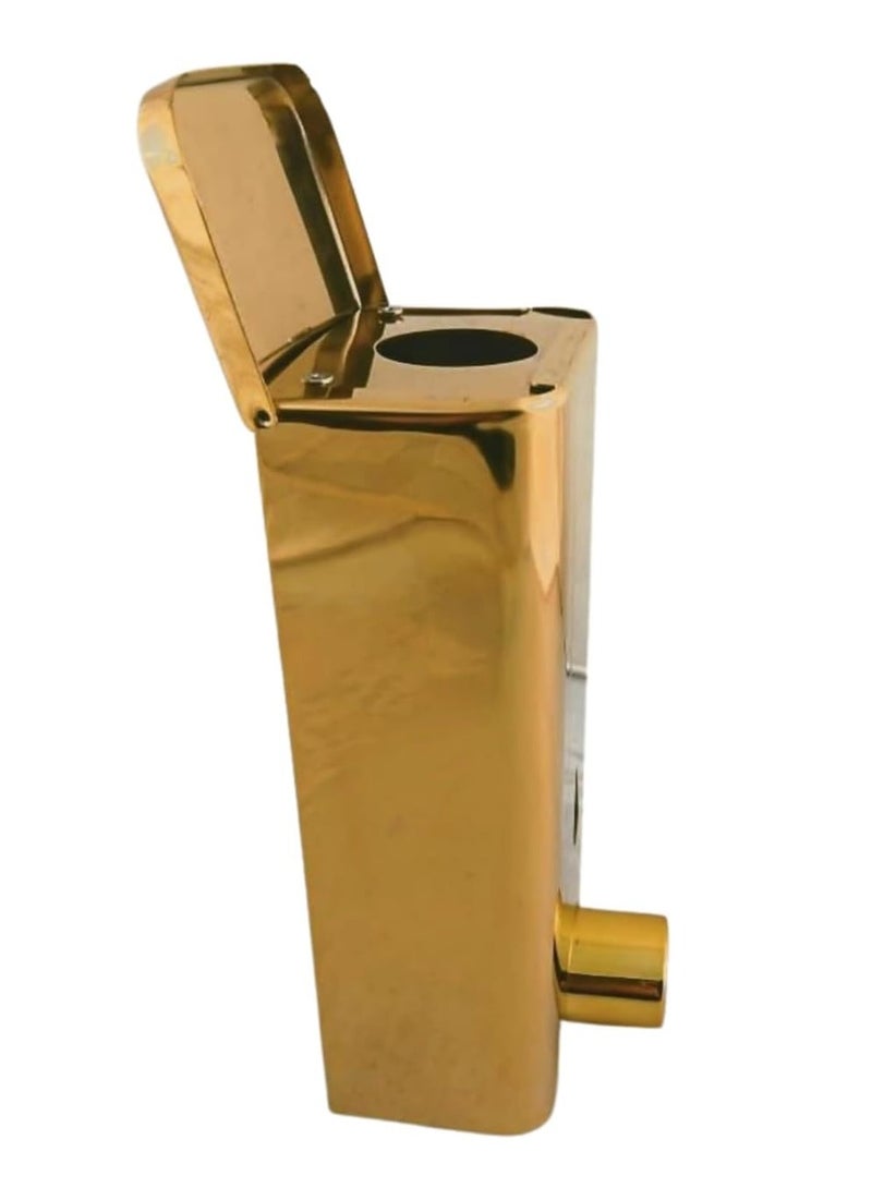 اي بي اس موزع صابون سائل ومعقم يثبت على الحائط مصنوع من بلاستيك ايه بي اس لغسل اليدين وحوض الحمام وحوض المطبخ (350 مل، بلاستيك) (ذهبي) - Image 3