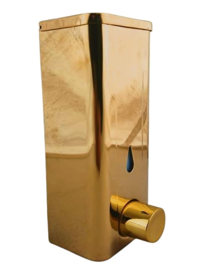 اي بي اس موزع صابون سائل ومعقم يثبت على الحائط مصنوع من بلاستيك ايه بي اس لغسل اليدين وحوض الحمام وحوض المطبخ (350 مل، بلاستيك) (ذهبي) - Image 2