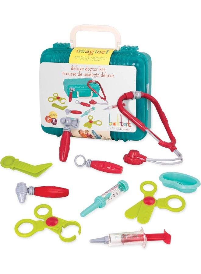 BATTAT Deluxe Doctor Kit – Pretend Play Doctor Set For Kids 3 Years + (11-Pcs), Blue - Image 1
