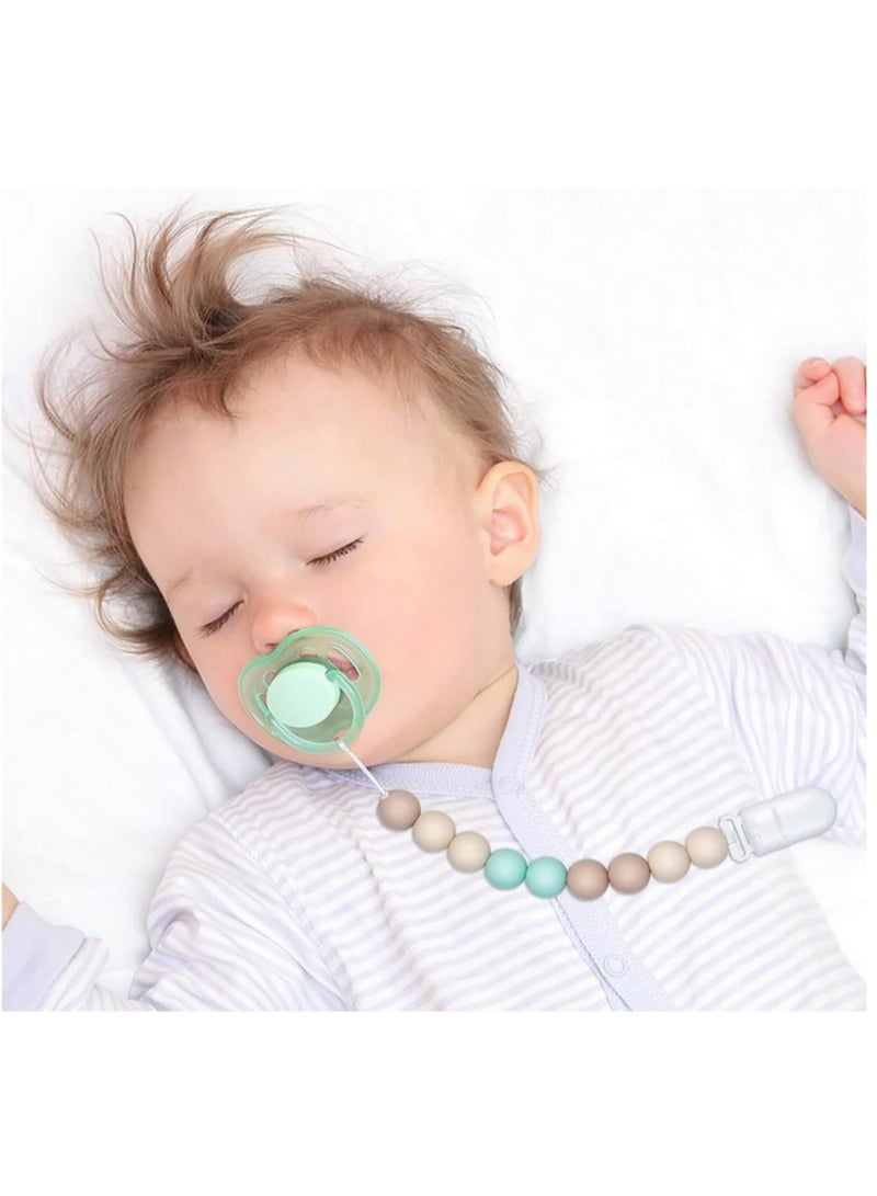 2Pcs Pacifier Clips Chain Silicone Bead BPA Free Dummy Clip Holder Soother Chain Holder For Nipples Toddler Toy Baby Shower Gift (B) - Image 4