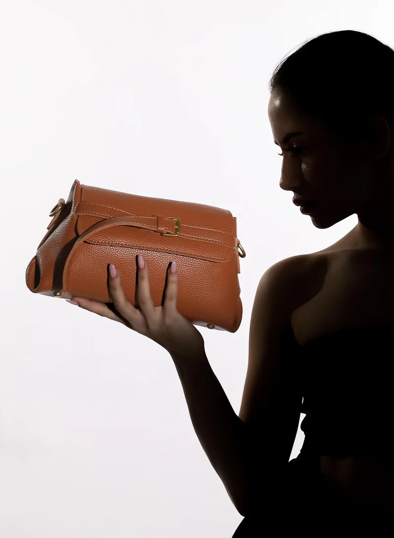 Haute Sauce  Solid Magnet Lock Regular Vegan Leather Sling Bag with Detachable Strap For Women for Women | Best Price UAE