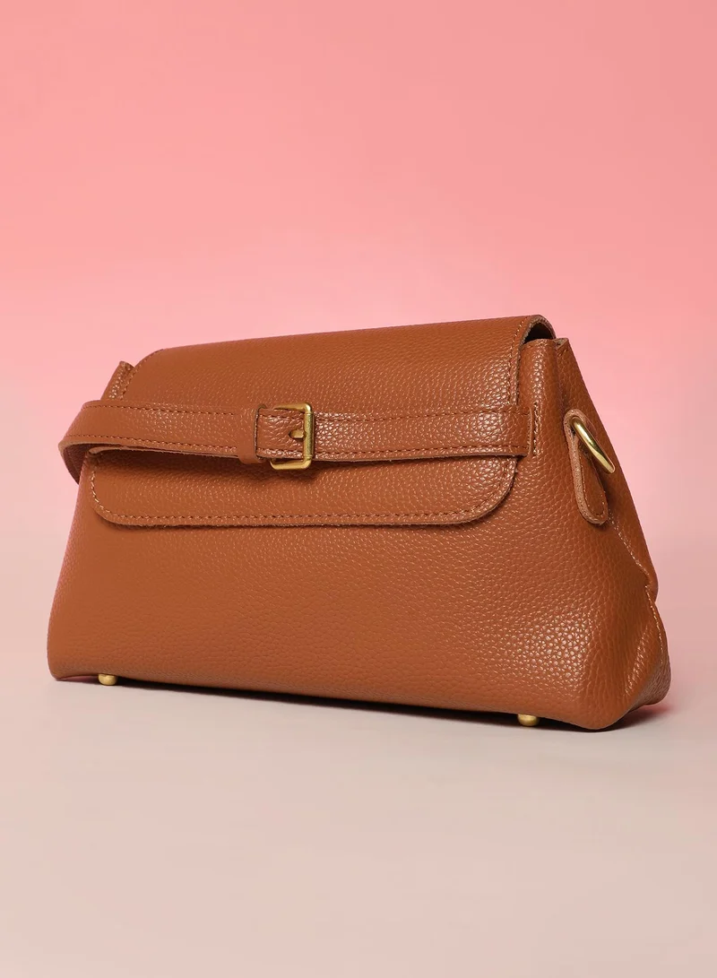 صوص هاوت حقيبة كتف عادي انيقة من جلد نباتي بإغلاق مغناطيسي مع حزام قابل للفك للنساء