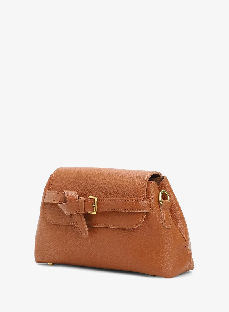 Haute Sauce  Solid Magnet Lock Regular Vegan Leather Sling Bag with Detachable Strap For Women for Women | Best Price UAE