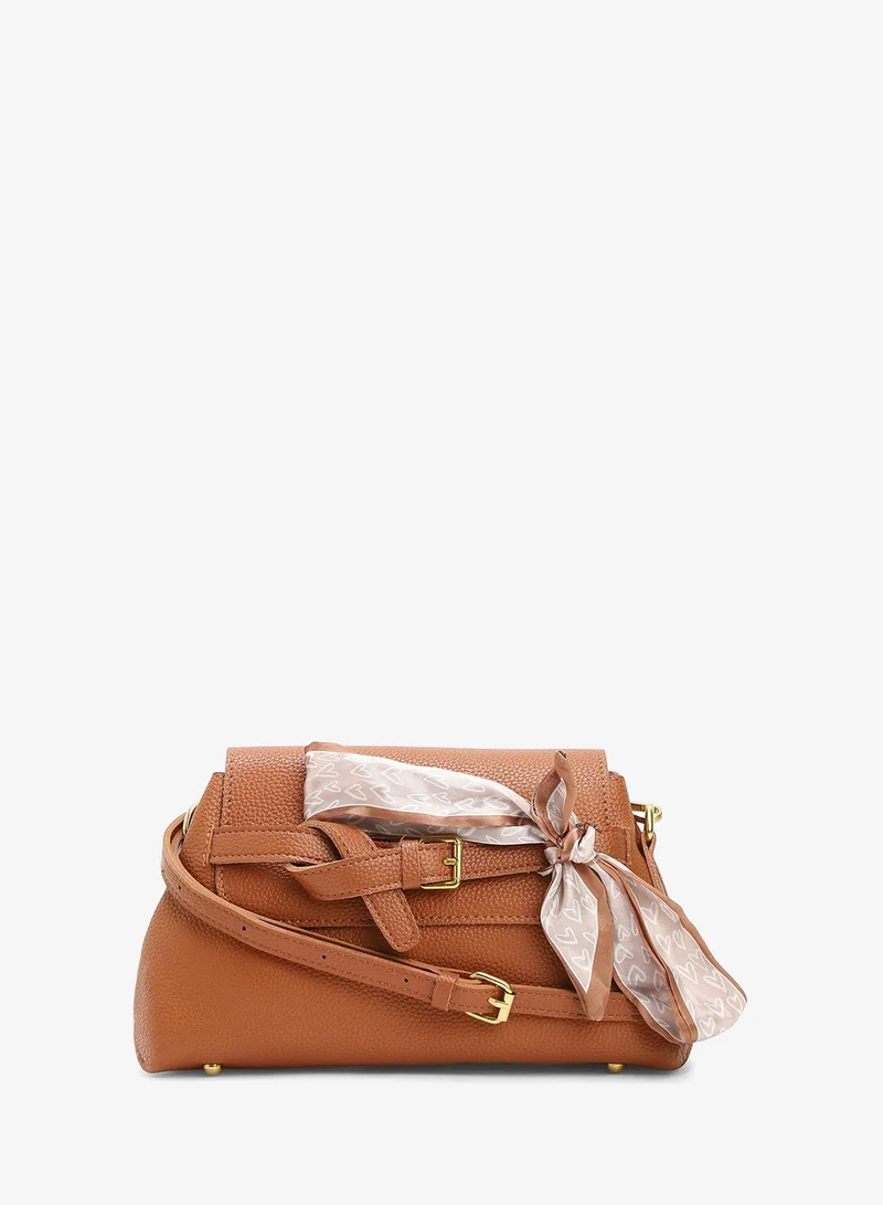 Haute Sauce  Solid Magnet Lock Regular Vegan Leather Sling Bag with Detachable Strap For Women for Women | Best Price UAE