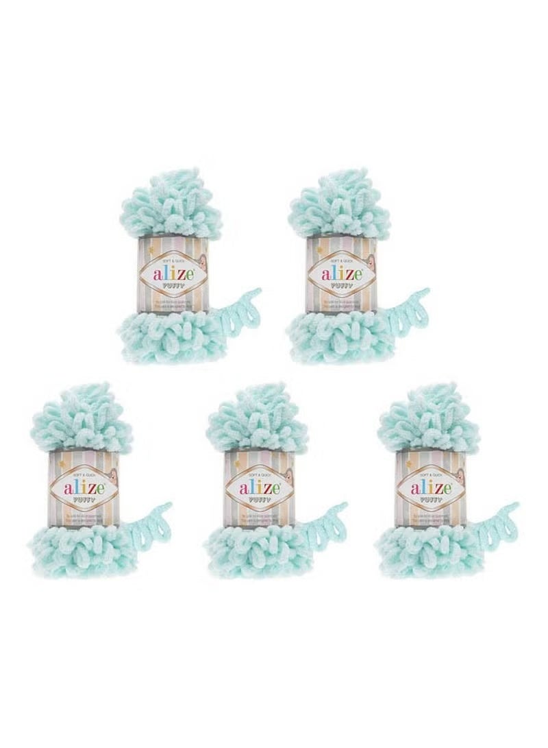5 Pcs Alize Puffy 15 Micropolyester Hand Knitting Yarn For Blanket