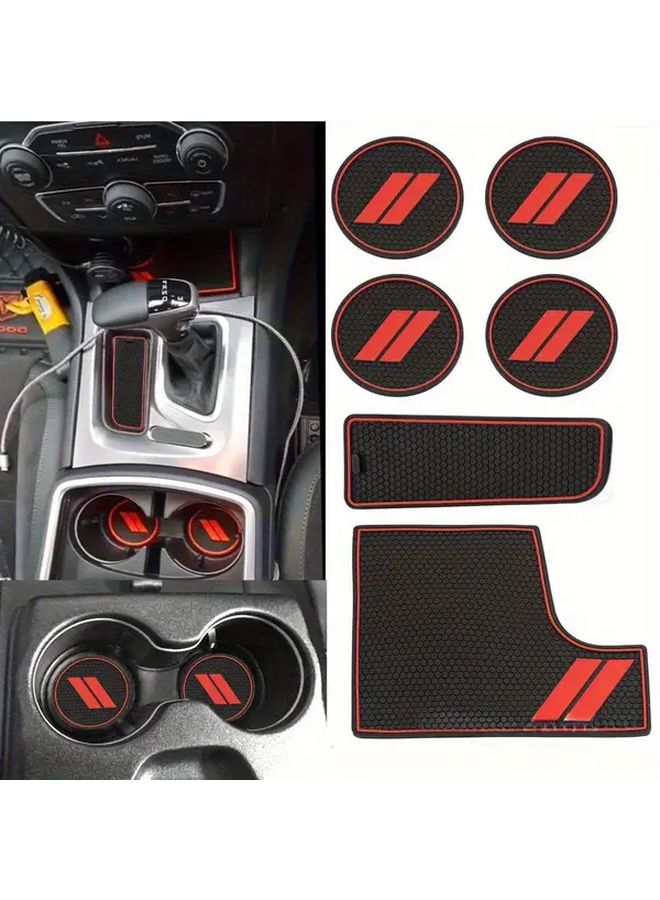 6pcs PVC Fit Cup Holder Mat Door Handle Storage Slot Protector for Dodge Charger 2015 2020 - Image 1