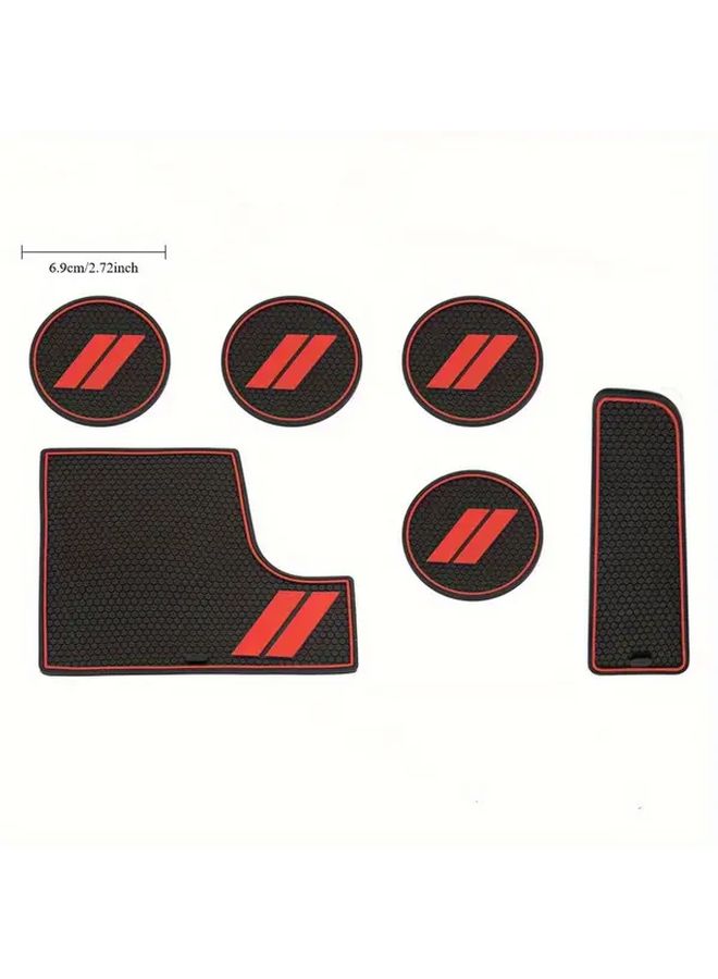 6pcs PVC Fit Cup Holder Mat Door Handle Storage Slot Protector for Dodge Charger 2015 2020 - Image 2