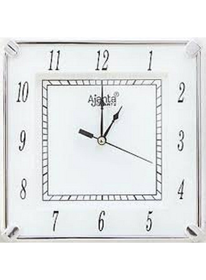 Ajanta 421 - Square Plastic Analog Wall Clock (19 Cm X 19 Cm X 3.5 Cm, White)