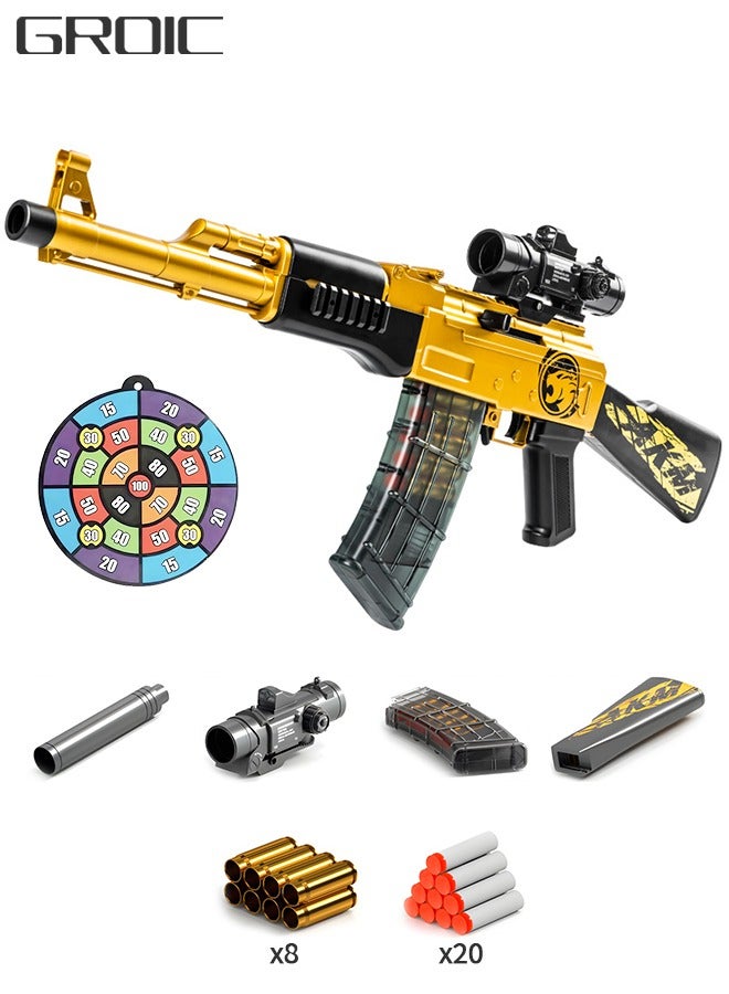 GROIC بندقية لعبة رصاص ناعمة، بندقية بلاستر AK47، بندقية لعبة بتأثير مرآة مزدوج، لعبة DIY مع ملحقات غنية، ألعاب إطلاق النار للأطفال، هدايا عيد ميلاد للأطفال - Image 1