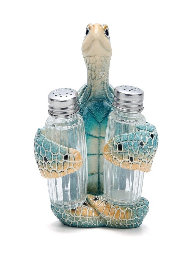 Hodao ocean animals indoor home decorations sea turtle decorative figurines kitchen organization and storage-Ocean Theme kitchen decor salt and pepper shakers holder set ocean animal gifts (Turtle) - Image 1
