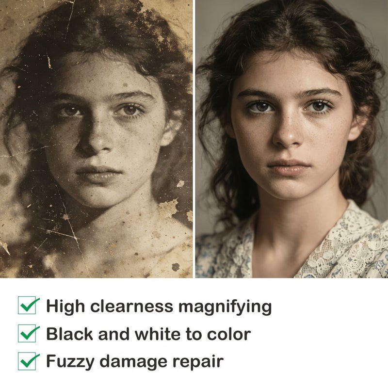 Professional 6 Inch High Definition Printing Vintage Photo Restoration And Colorization Clear Old Portraits Repair Damaged Scratches Fading - Image 2