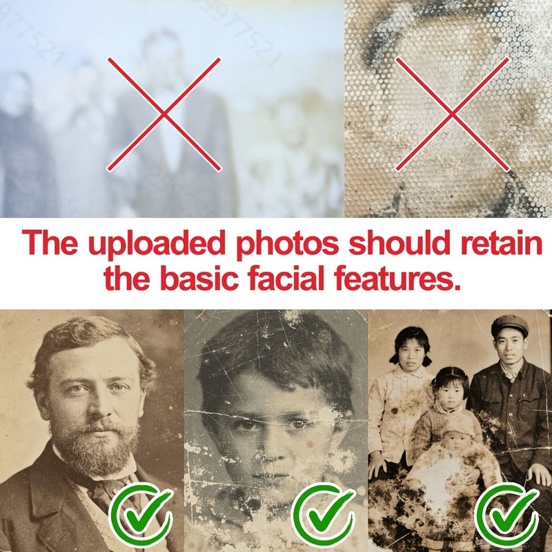 Professional 6 Inch High Definition Printing Vintage Photo Restoration And Colorization Clear Old Portraits Repair Damaged Scratches Fading - Image 4