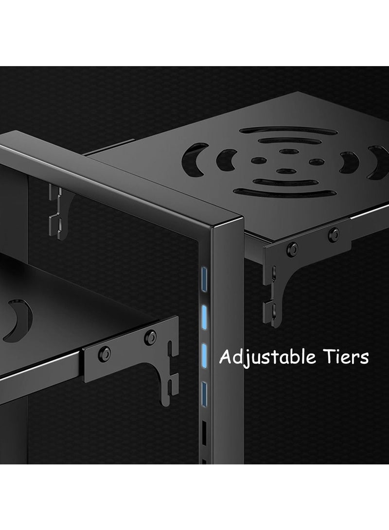 تايكوم منظم الأواني والمقالي للخزانة ، منظم المطبخ ورف التخزين ، حامل موفر للمساحة مع فواصل قابلة للتعديل ، 5 طبقات من جانب واحد مع لوحة سوداء. - Image 2
