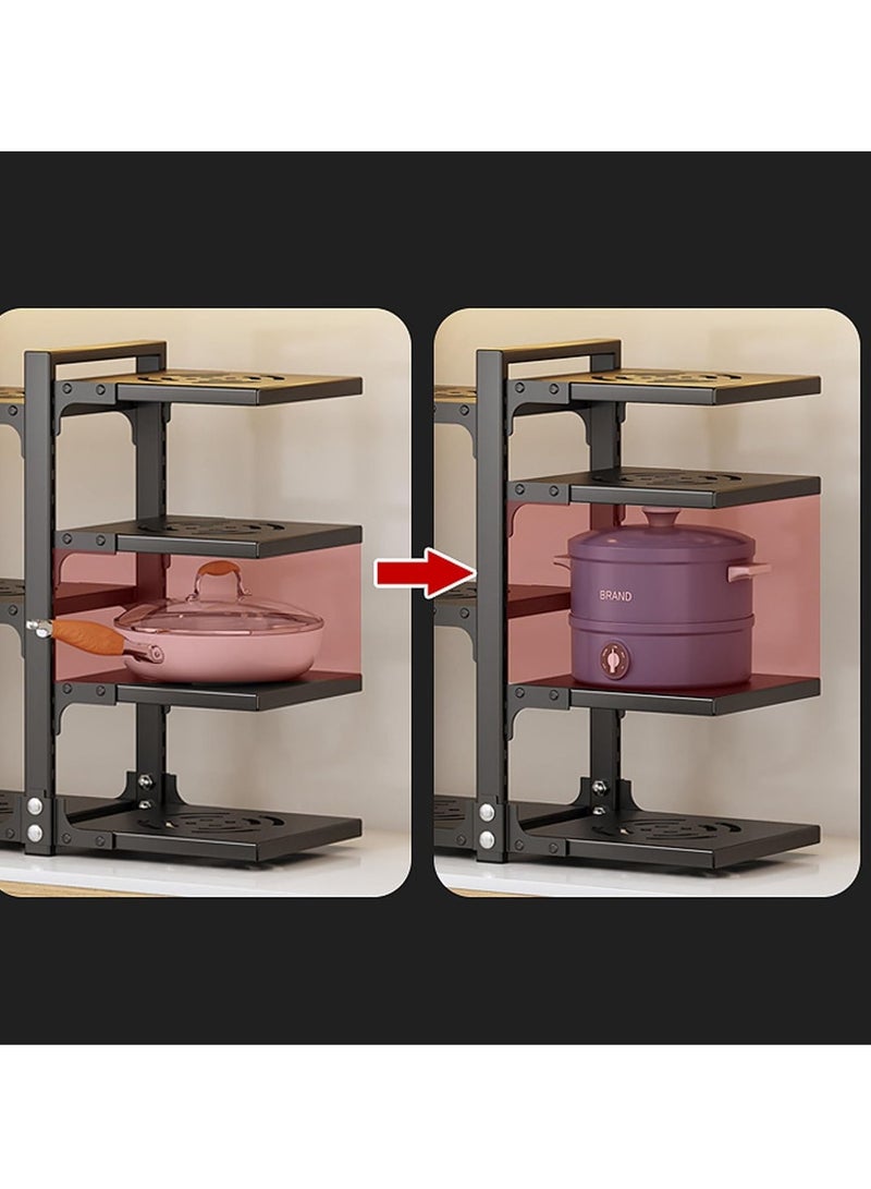 تايكوم منظم الأواني والمقالي للخزانة ، منظم المطبخ ورف التخزين ، حامل موفر للمساحة مع فواصل قابلة للتعديل ، 5 طبقات من جانب واحد مع لوحة سوداء. - Image 3