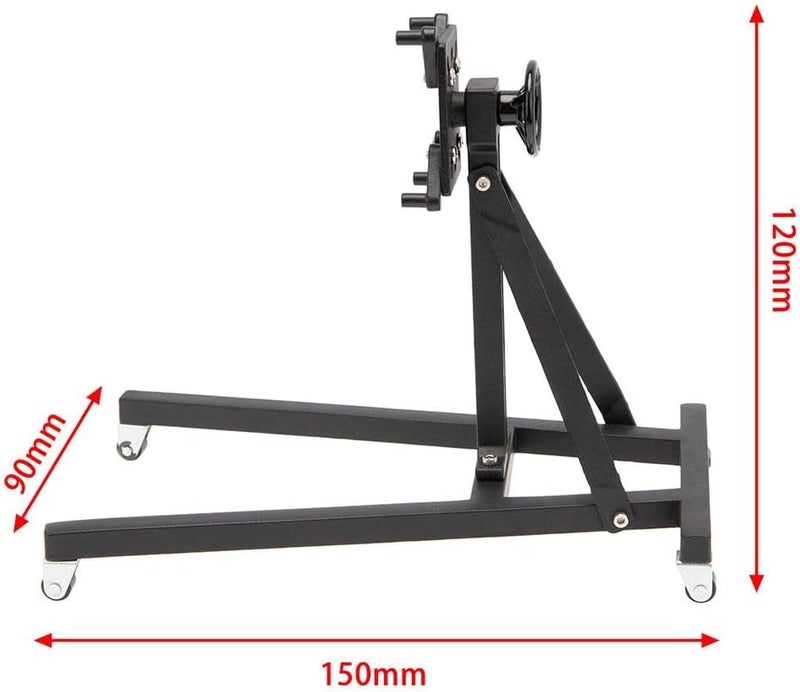 klarako Rotatable Simulated Stainless Steel V8 Motor Engine Flip Maintenance Repair Bracket Stand Lightweight Accessory  Black - Image 2