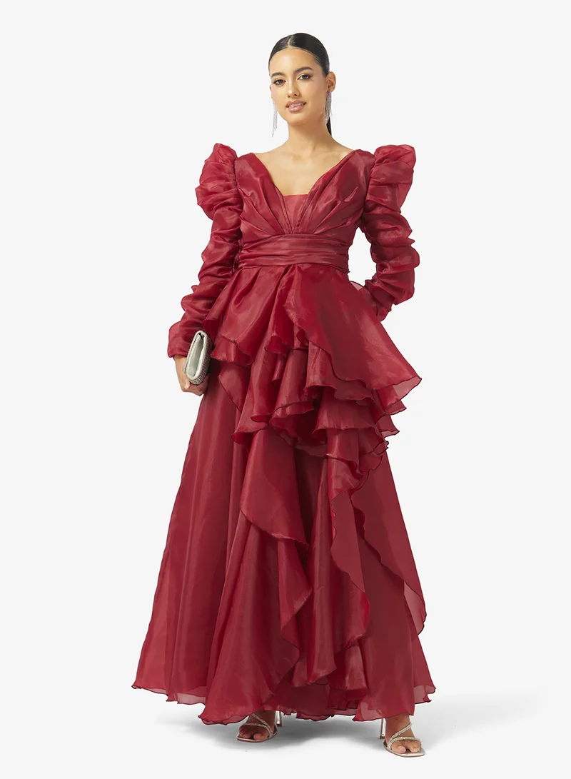 Namshi x  Evening Dress With Statement Ruffles for Women | Best Price UAE