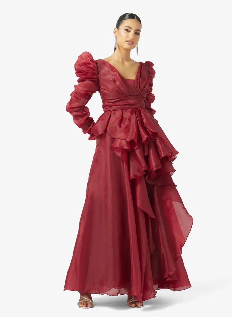 Evening Dress With Statement Ruffles
