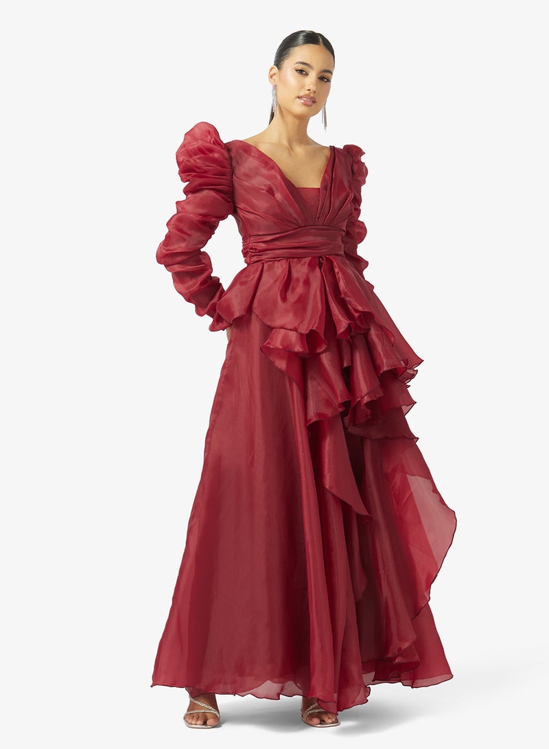 نمشي x فستان سهرة بكشكشة مميزة - Image 1