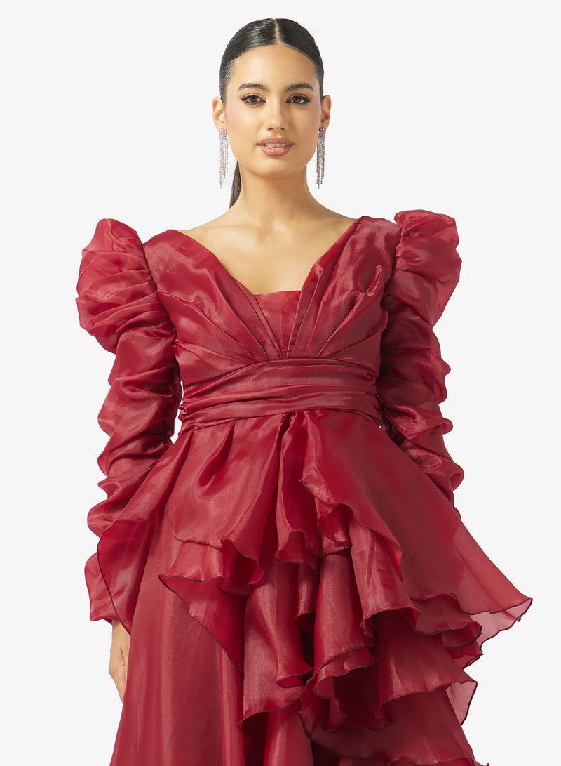 نمشي x فستان سهرة بكشكشة مميزة - Image 3