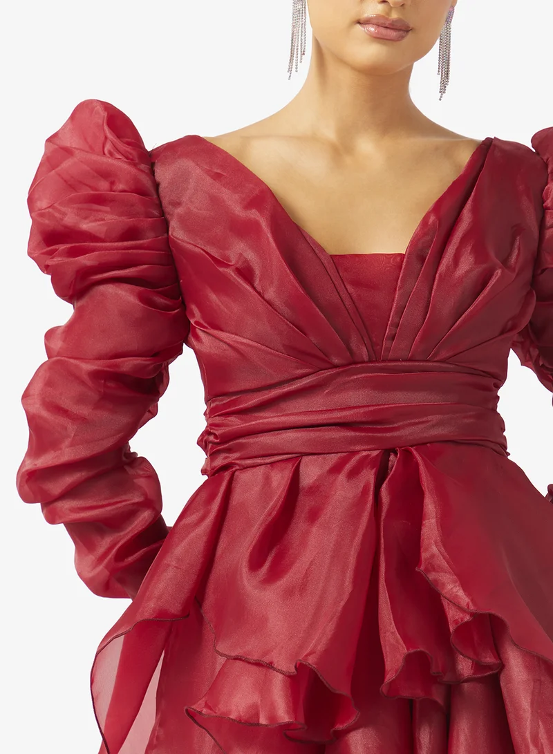 Namshi x  Evening Dress With Statement Ruffles for Women | Best Price UAE