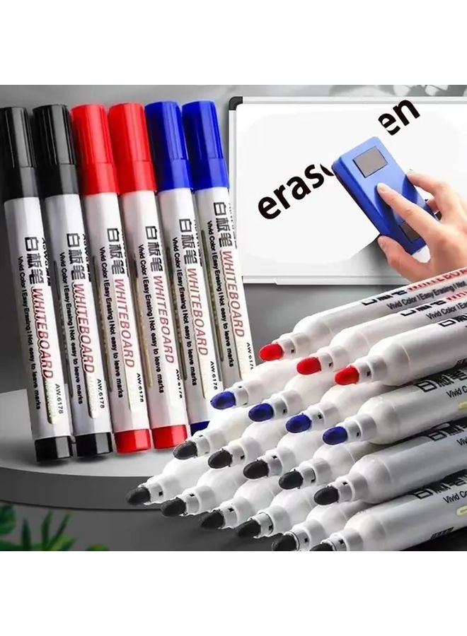 10 Pcs Red Erasable Marker Pens Quick Dry No Bleed For Classroom Office Art Studio - Image 4