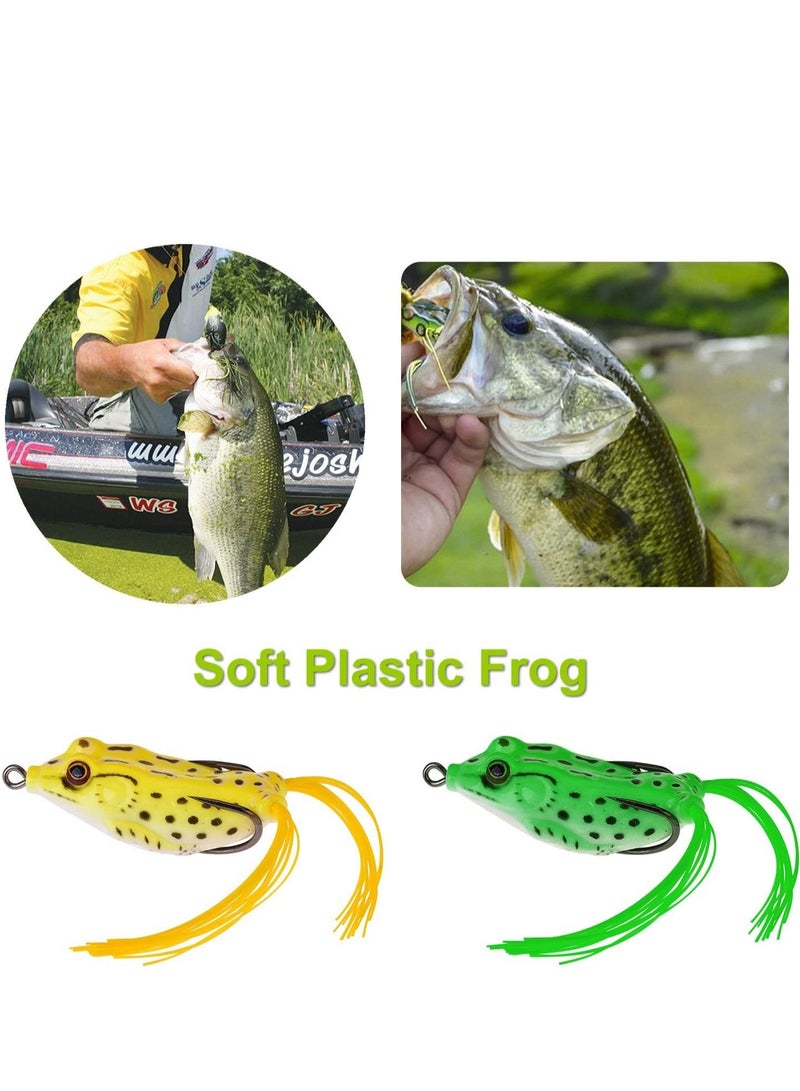 SYOSI 102Pcs Fishing for Freshwater Bait Tackle Kit Accessories Fishing Lures Baits Tackle Crankbaits Spinnerbaits Plastic Worms Jigs Topwater Lures Tackle Box and More Fishing Gear Lures Kit Set - Image 4