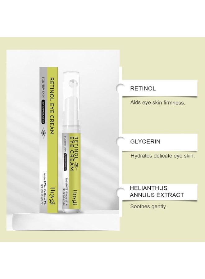 هويجي Retinol Eye Serum Roll-On: Smoothing & Hydrating, Fades Dark Circles & Lines, Daily Morning & Night Care, Anti-Aging Eye Treatment - Image 2