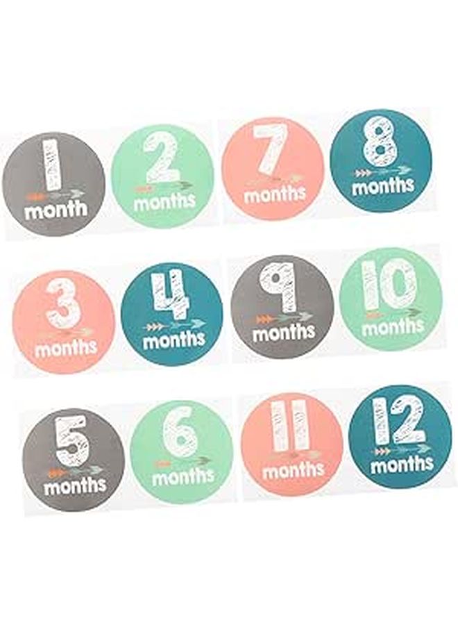 Newborn Milestone Stickers 12pcs Baby Decals Photo Background Shower Decor - Image 1