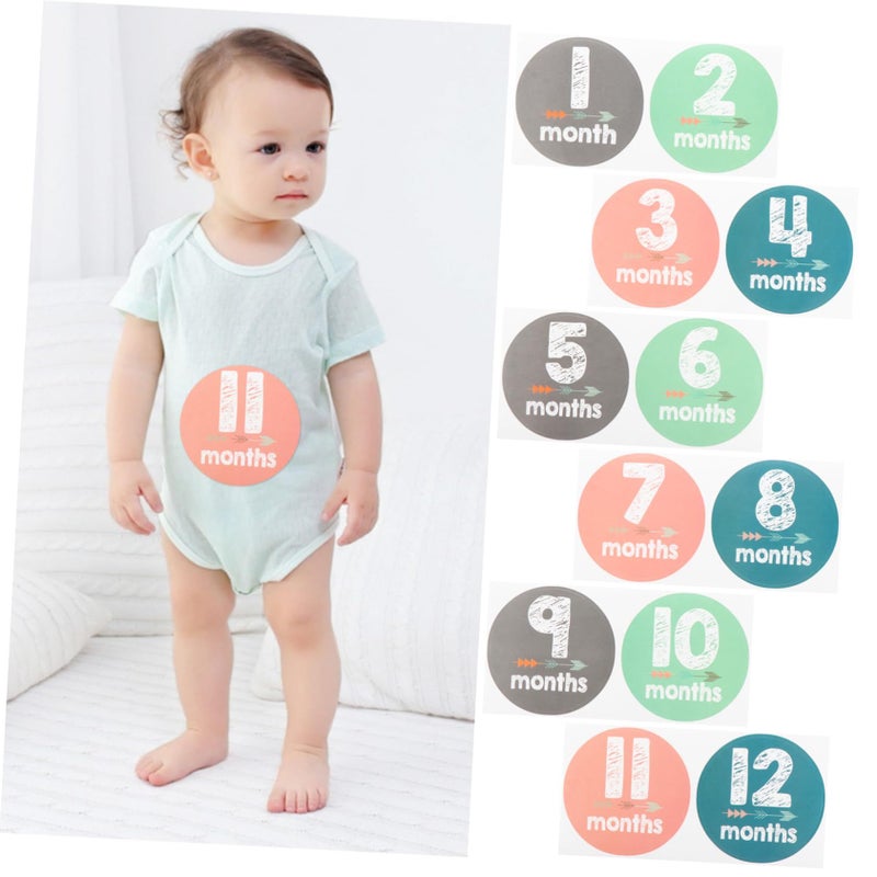 Newborn Milestone Stickers 12pcs Baby Decals Photo Background Shower Decor - Image 3
