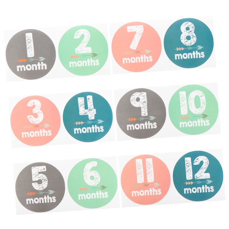 Newborn Milestone Stickers 12pcs Baby Decals Photo Background Shower Decor - Image 2