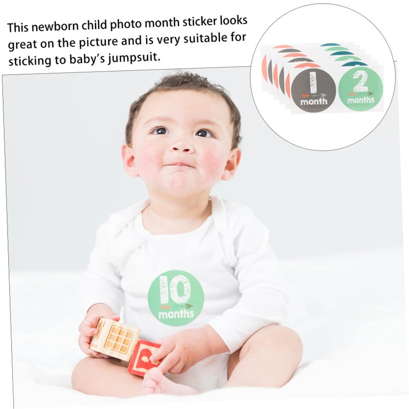 Newborn Milestone Stickers 12pcs Baby Decals Photo Background Shower Decor - Image 5