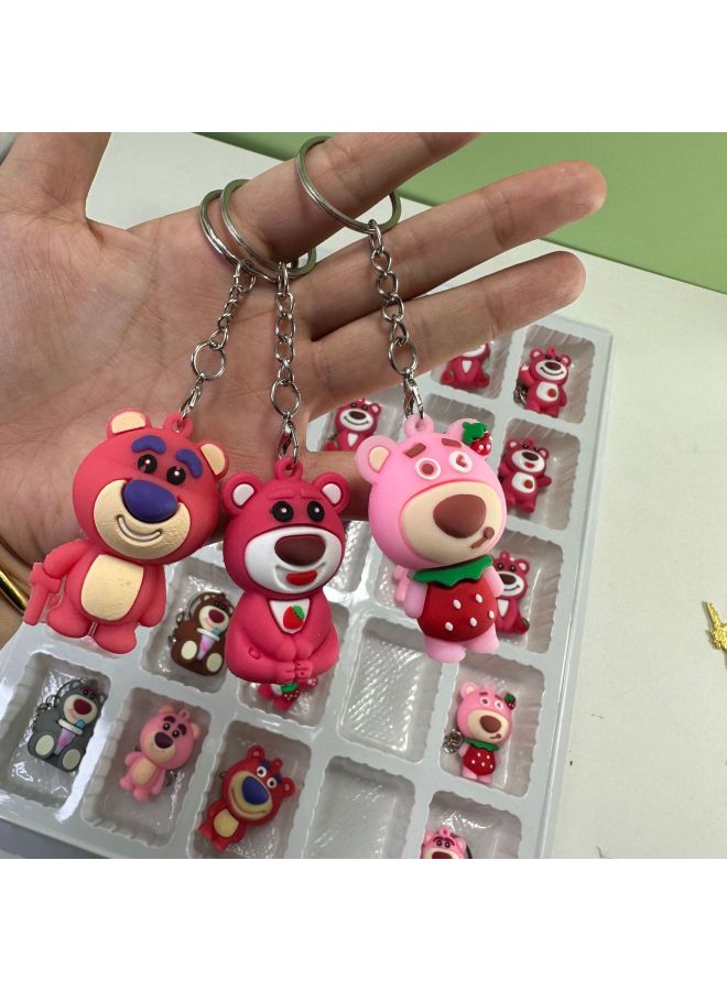 25-hole Strawberry Bear Blind Box Hole Music Hand-made Doll Internet Celebrity Keychain Stall Children Student Small Gift-Color:40-hole Sanrio Contains 4 Large Pendants  - Image 5