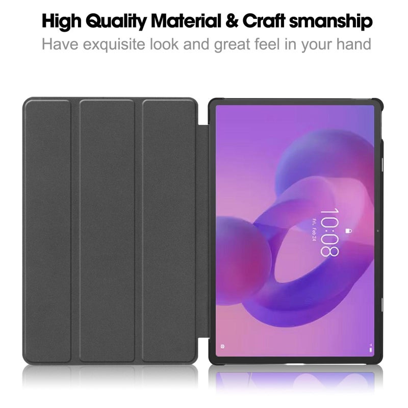 إيروريكس جراب جلدي ذكي قابل للطي بثلاث طيات لجهاز Lenovo Idea Tab Pro (رمادي) - Image 4
