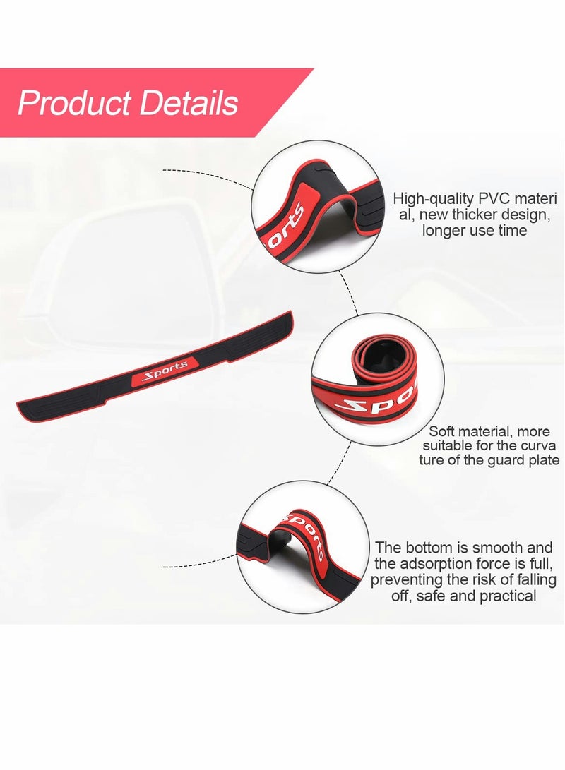 SOLARAE حماية الصدام الخلفي للسيارة، شريط حماية مطاطي عالمي مضاد للخدش، ملحقات السيارات لمعظم السيارات (أسود، 35.4 بوصة) - Image 2