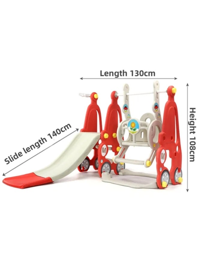 Dreeba - Dreeba 3-in-1 Kids Slide and Swing playset with Basketball Hoop - Image 1