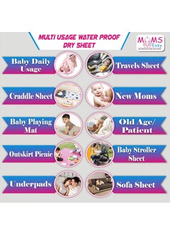 Moms Easy MOMSEASY New Born Baby Waterproof Bed Protecting Mat Urine Mats Waterproofproof and Reusable Mattress Protector Peach Medium 100x70 cm  - Image 3