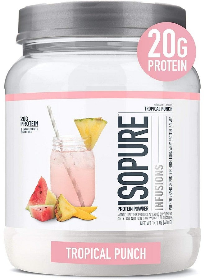 Isopure Protein Powder, Clear Whey Isolate Protein, Post Workout Recovery Drink Mix, Gluten Free with Zero Added Sugar, Infusions- Tropical Punch, 16 Servings - Image 1