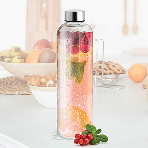 Treo by Milton Clarion Borosilicate Glass Water Bottle Set of 2, 1000 ml Each, Transparent | Shakes | Smoothies | Milk | Juice | Cocktail | Fusion Water | Chaas - Image 4