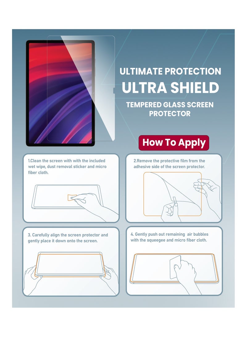 Moxedo Ultra Shield Tempered Glass Screen Protector HD Clear 9H Hardness Micro Curved Edges with Installation Guide Compatible with Samsung Tab S8 Plus 12.4 inch - Image 3
