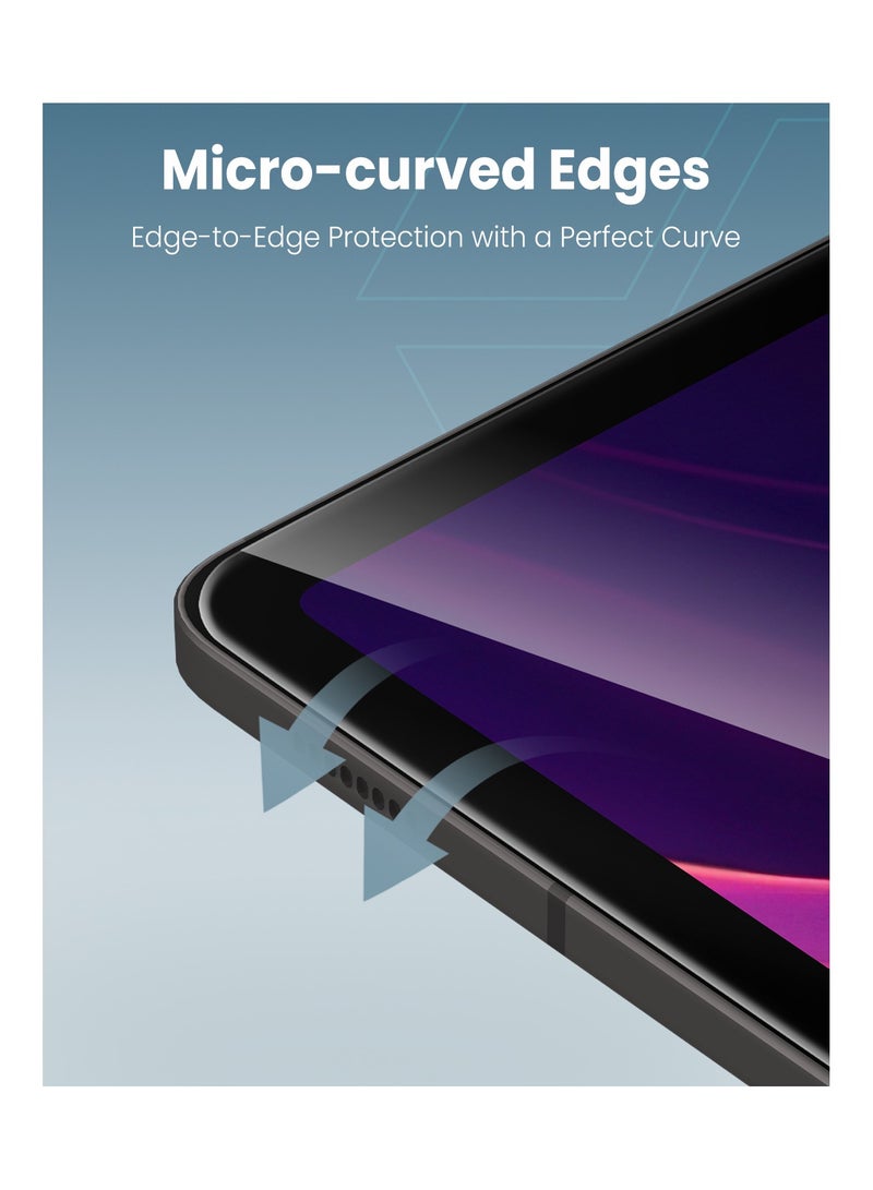 Moxedo Ultra Shield Tempered Glass Screen Protector HD Clear 9H Hardness Micro Curved Edges with Installation Guide Compatible with Samsung Tab S8 Plus 12.4 inch - Image 4