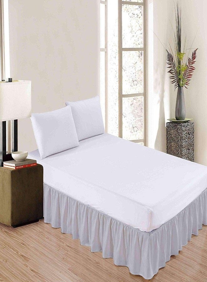 Sleepwell Ruffled Bed Skirt With Split Corners - 18 Inch Drop Poly Cotton/Microfiber Bedskirt With Platform Three Sided Coverage - Queen, Light Grey - Image 2