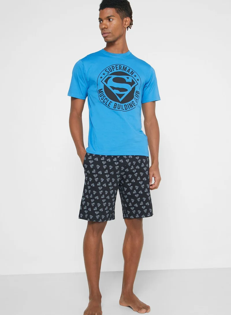 Seventy Five Superman Pyjama Shorts Set