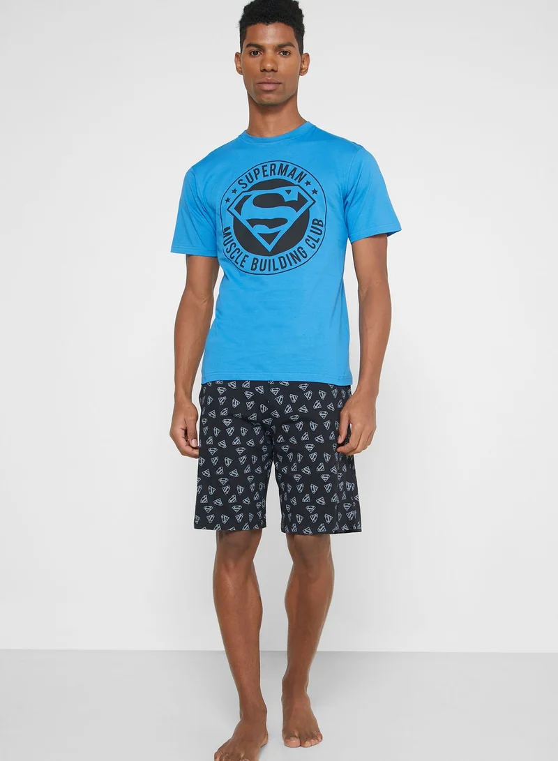 Seventy Five Superman Pyjama Shorts Set